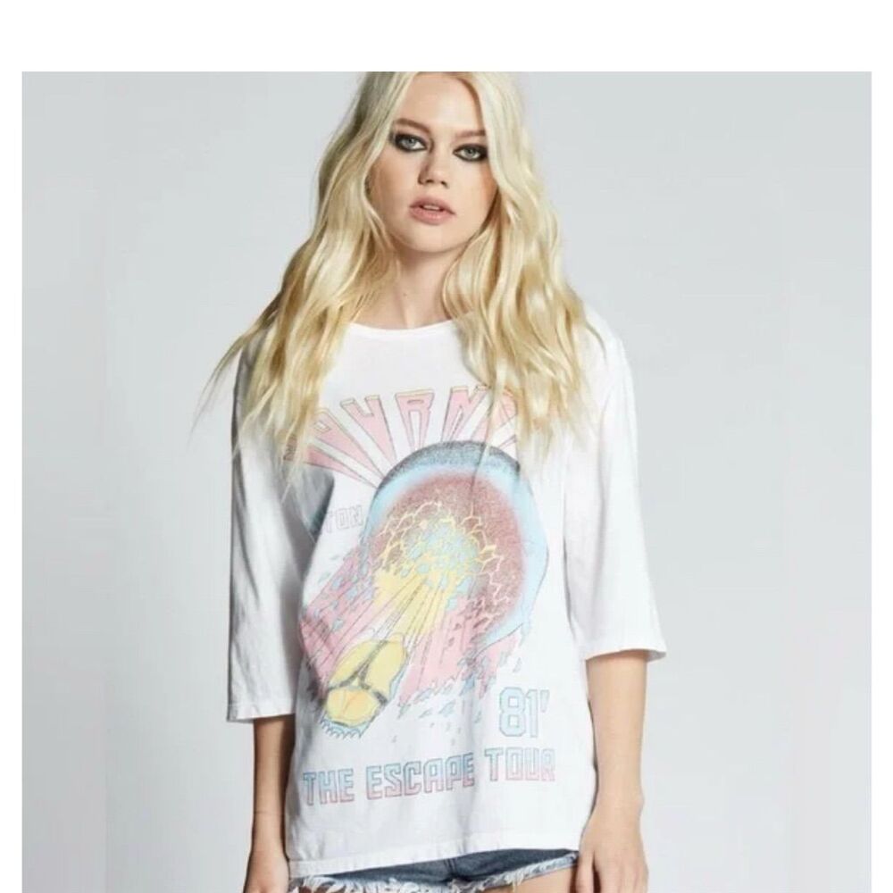 Recycled Karma Women's White T-Shirt Size XS Journey The Great Escape 81' - Picture 2 of 6